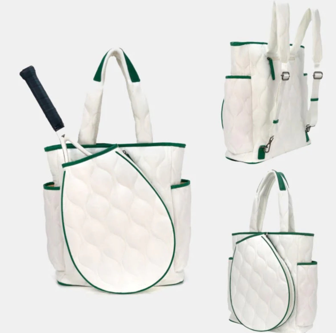 Quilted Tennis Tote and Backpack