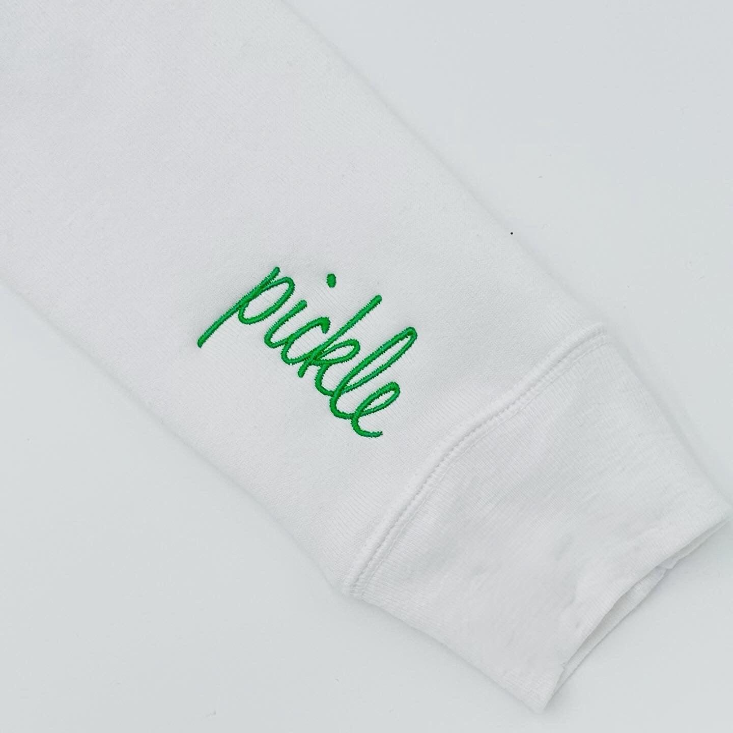 Embroidered Sleeve Crew Neck