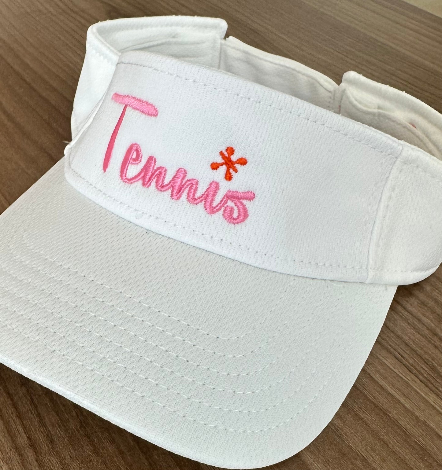 Tennis White Visor Pink with Orange
