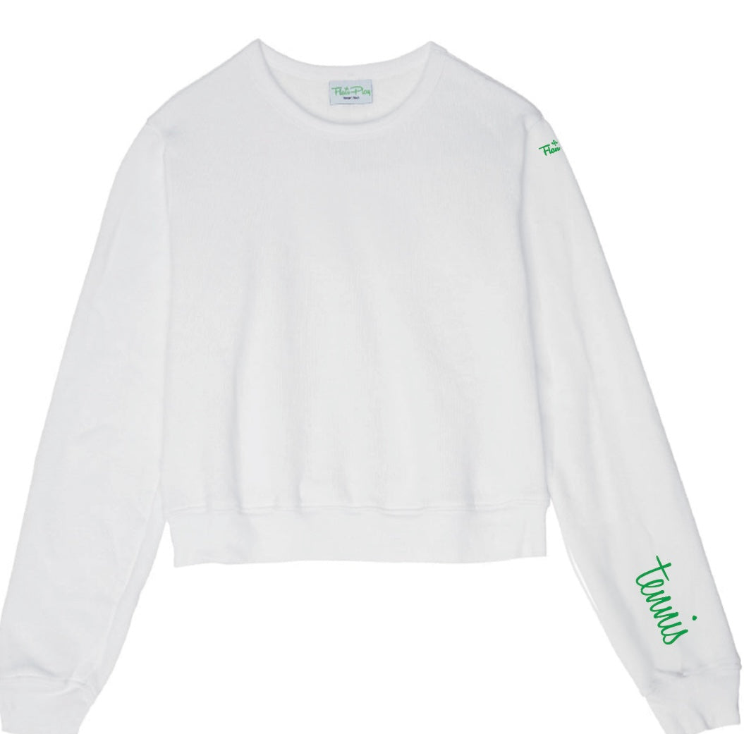 Embroidered Sleeve Crew Neck