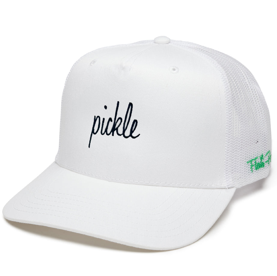 White Simple Pickle / Navy embroidery