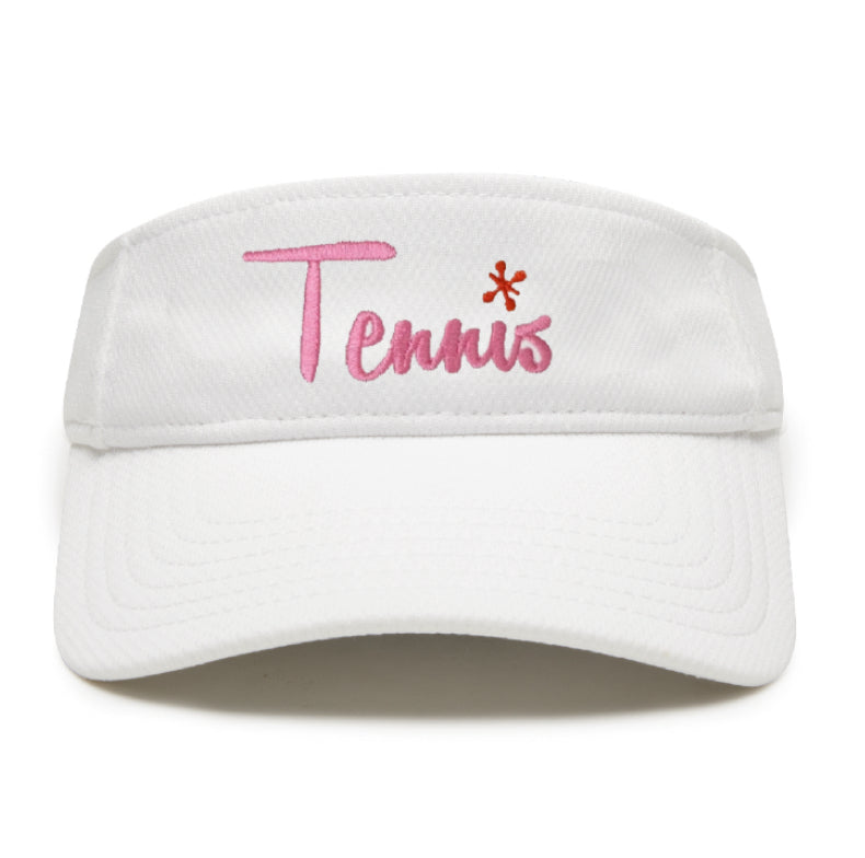 Tennis White Visor Pink with Orange