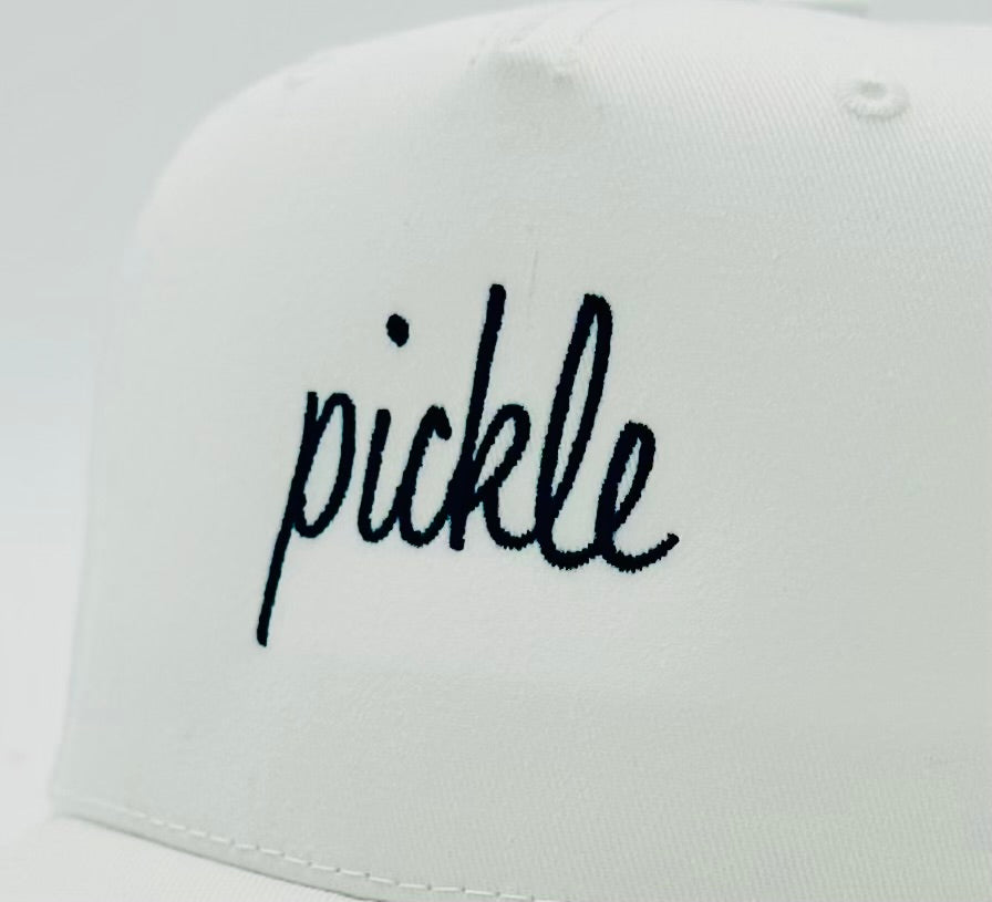 White Simple Pickle / Navy embroidery