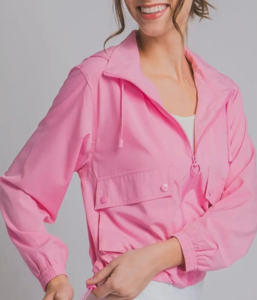 Windbreaker Hooded Zip Up Jacket