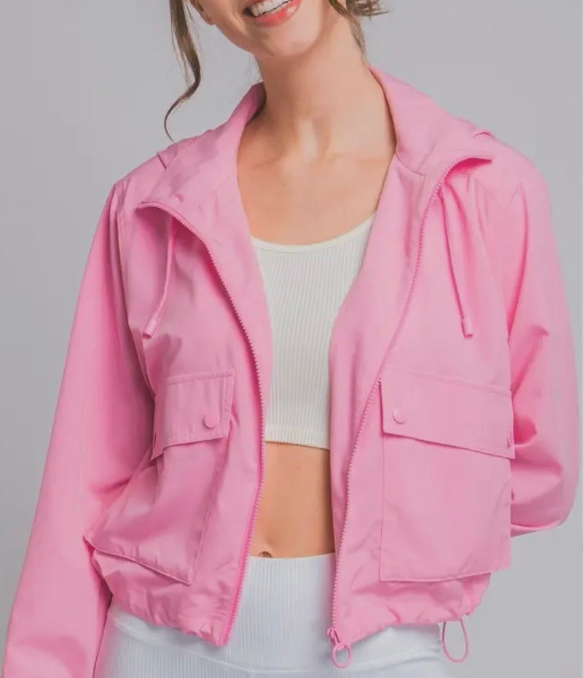 Windbreaker Hooded Zip Up Jacket
