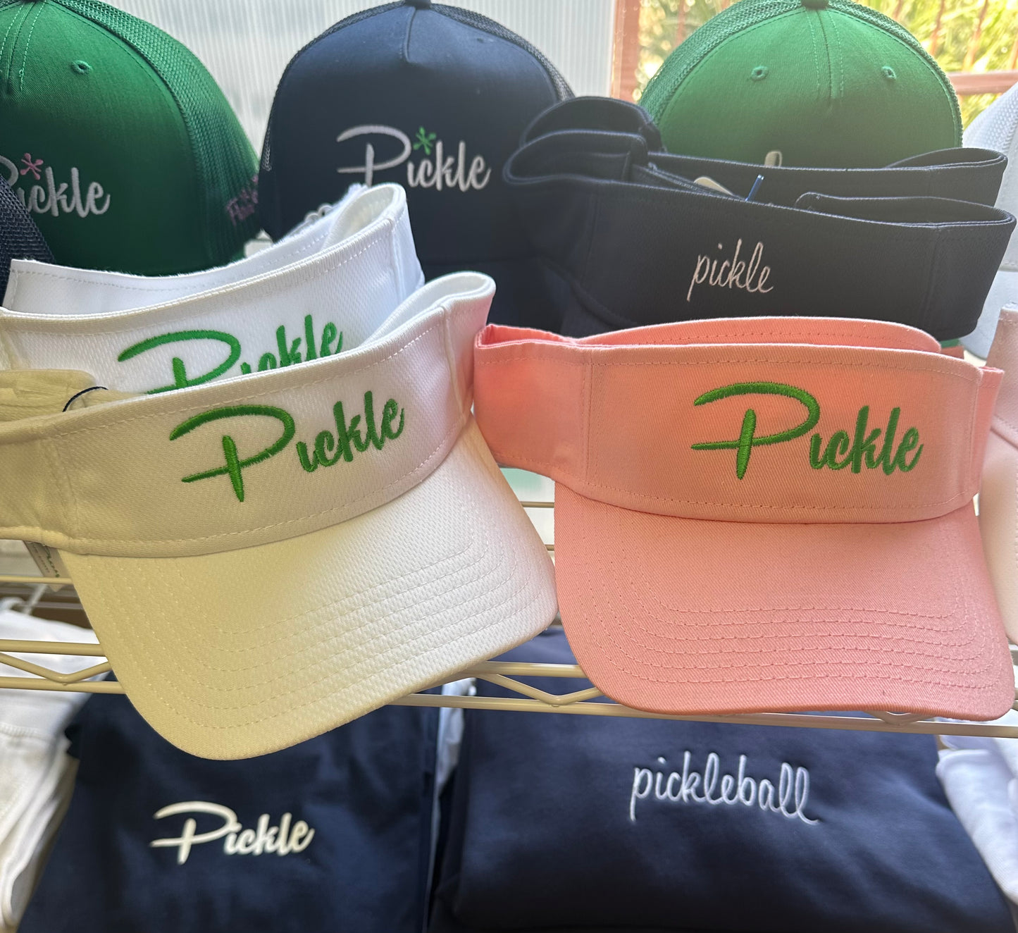 Pickle White Visor Green