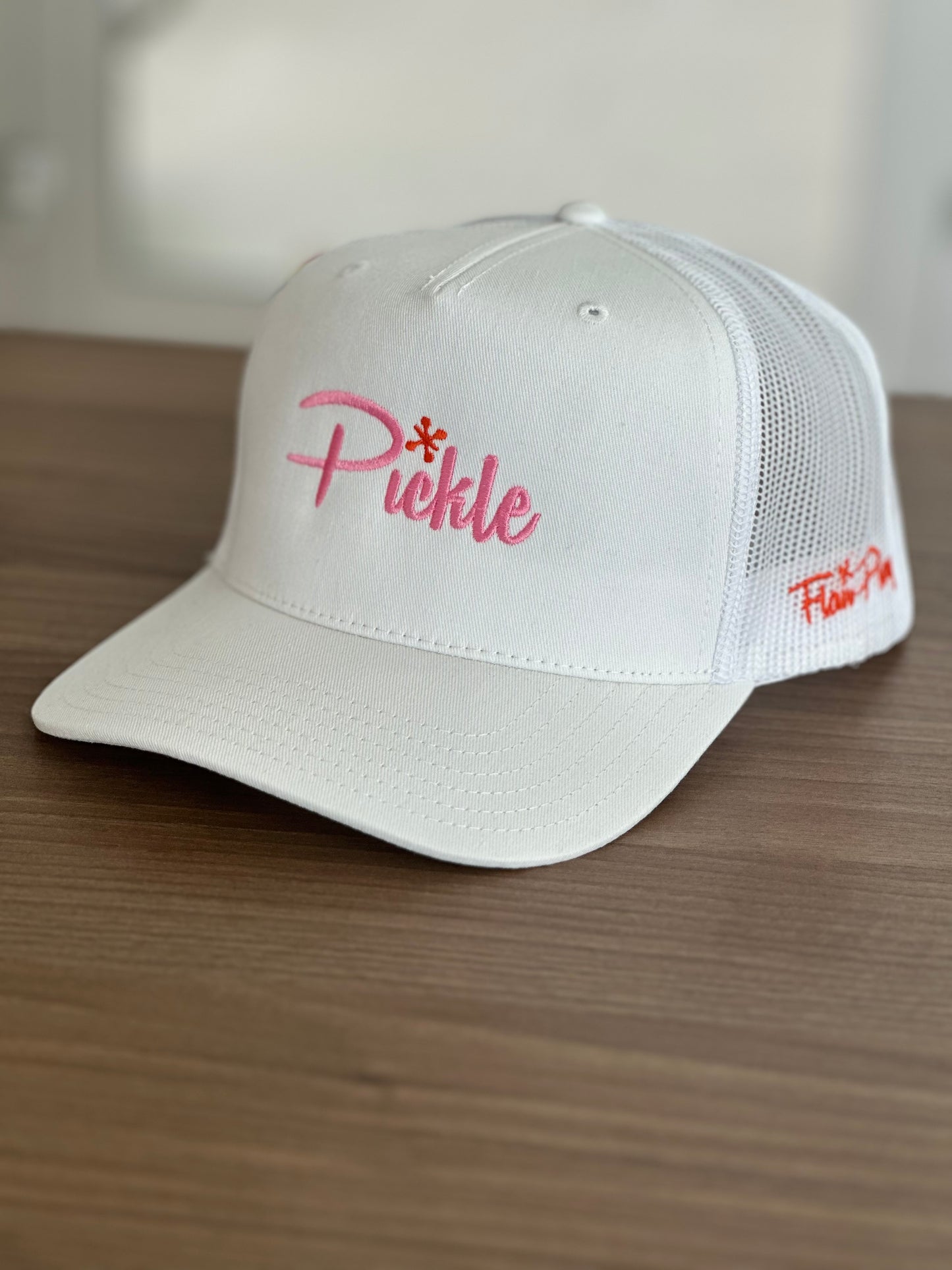 White with Pink and Orange