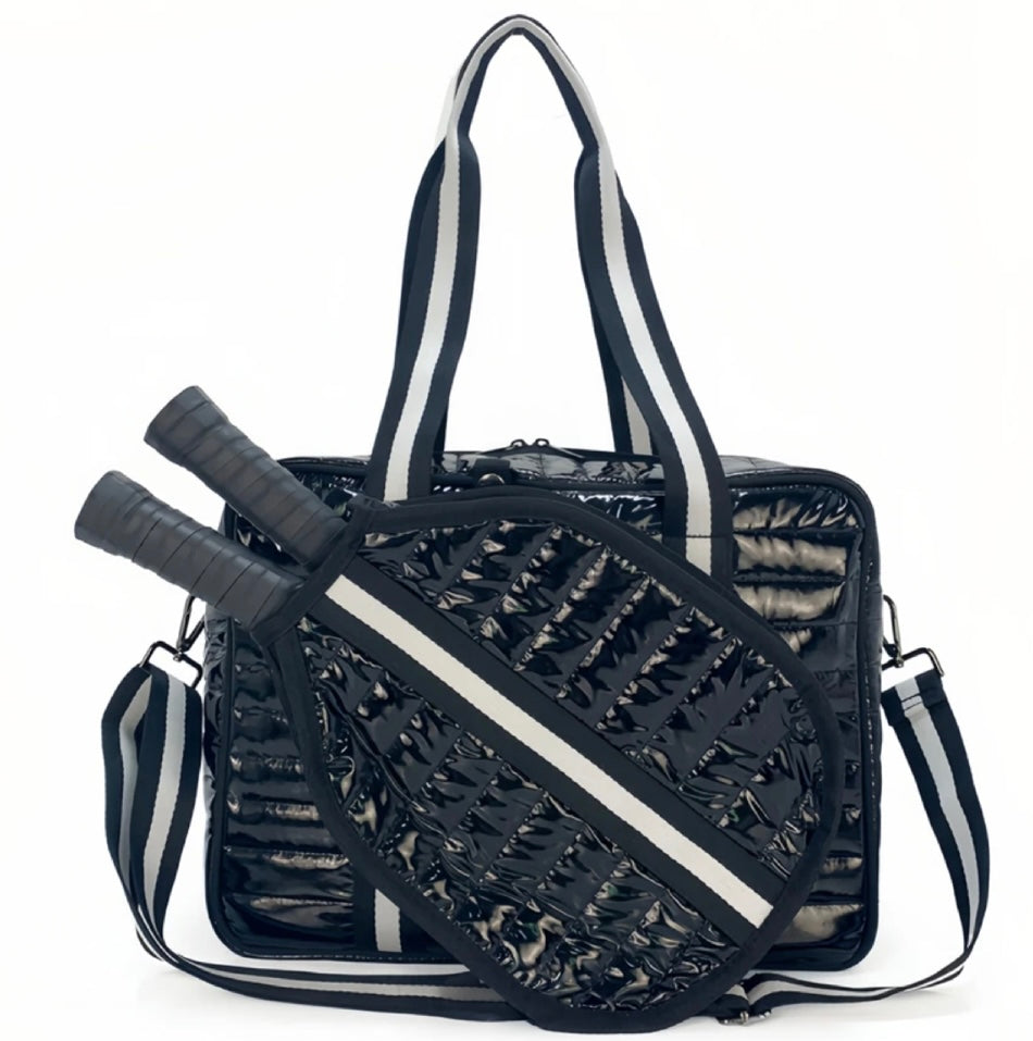 Puffer Pickleball Bag Black and White