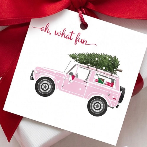 Christmas Bronco Gift Tag