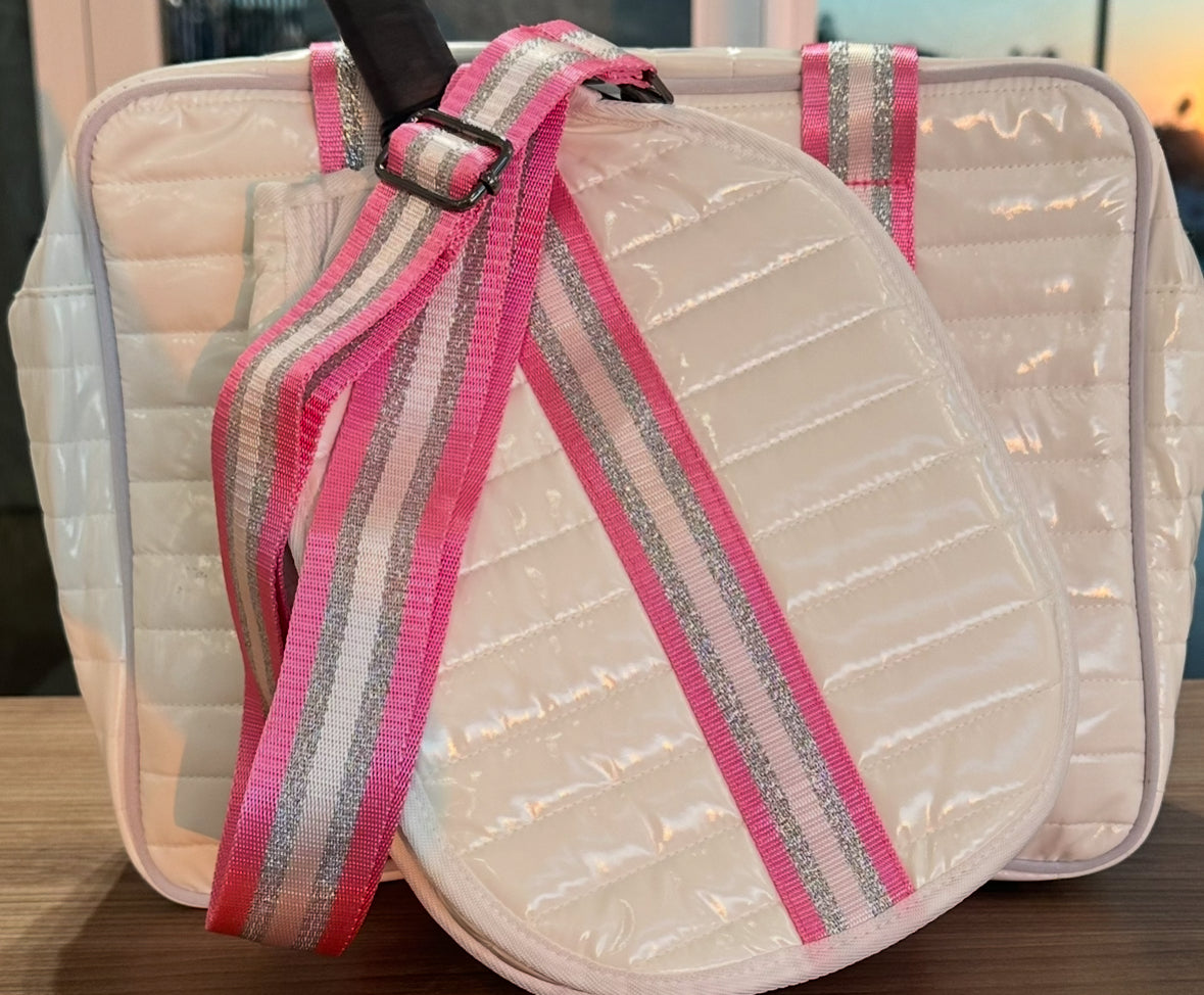 Puffer Pickleball Bag White and Pink