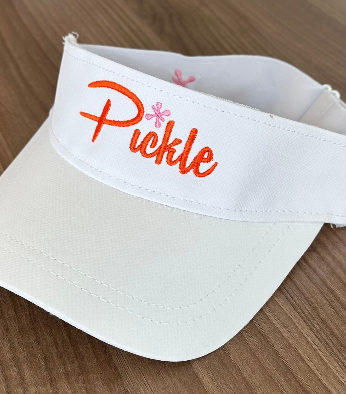 Pickle White Visor Orange with Pink