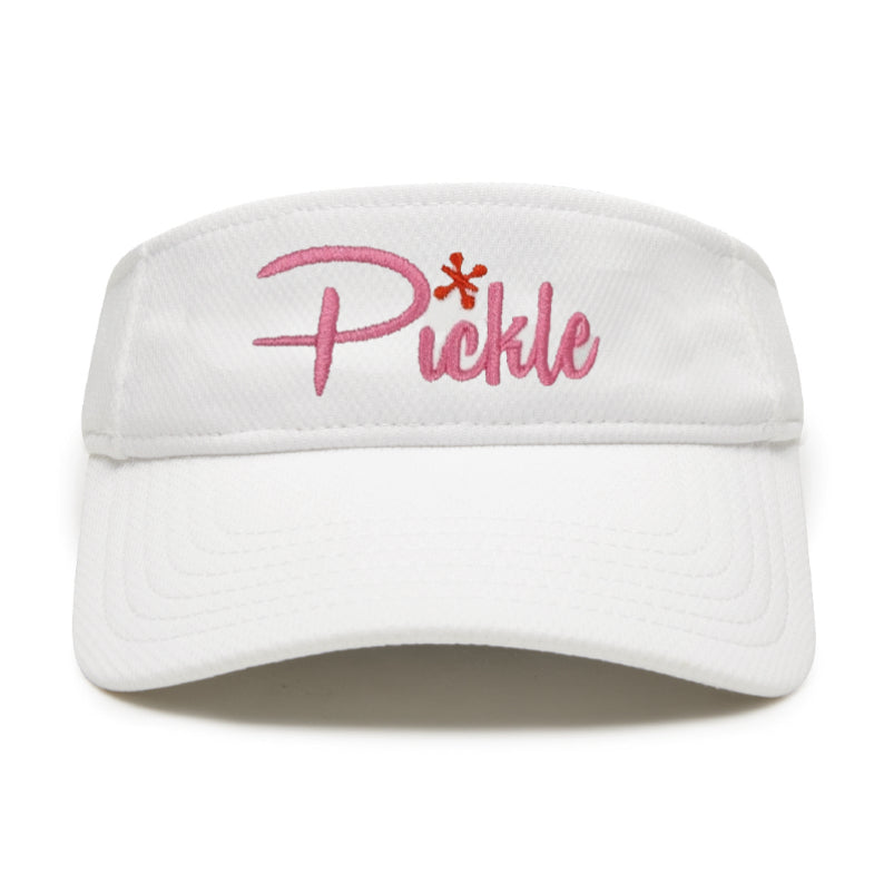 Pickle White Visor Pink with Orange