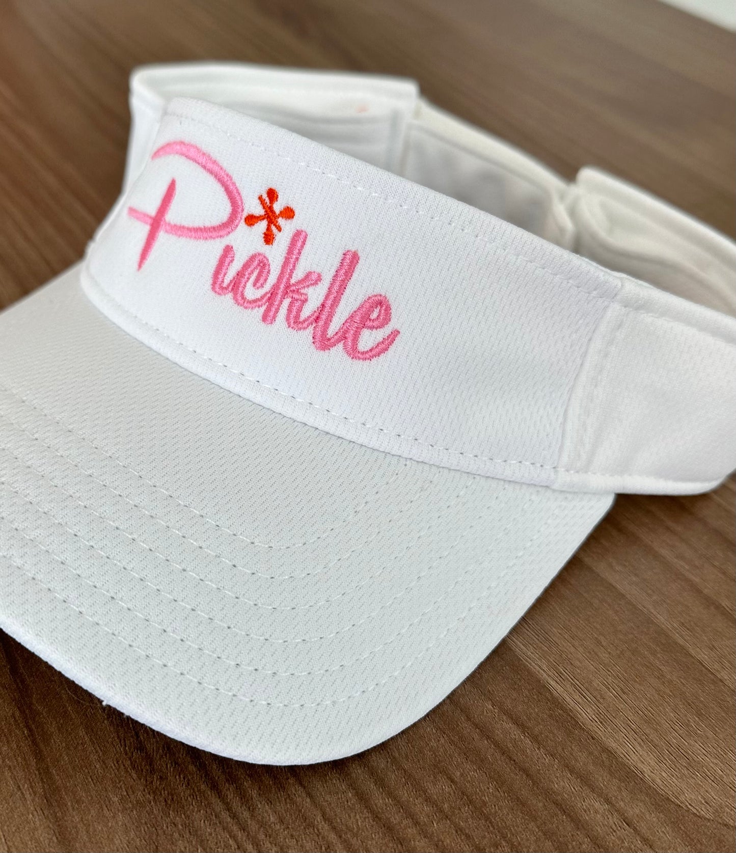 Pickle White Visor Pink with Orange